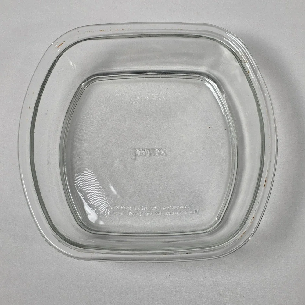 Pyrex Casserole Dish Unisex 4.5 Cup Clear 8100 Square Glass Oven Microwave Safe